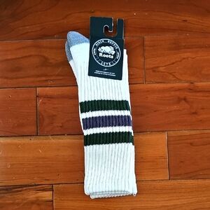 Roots White and Green Casual Socks